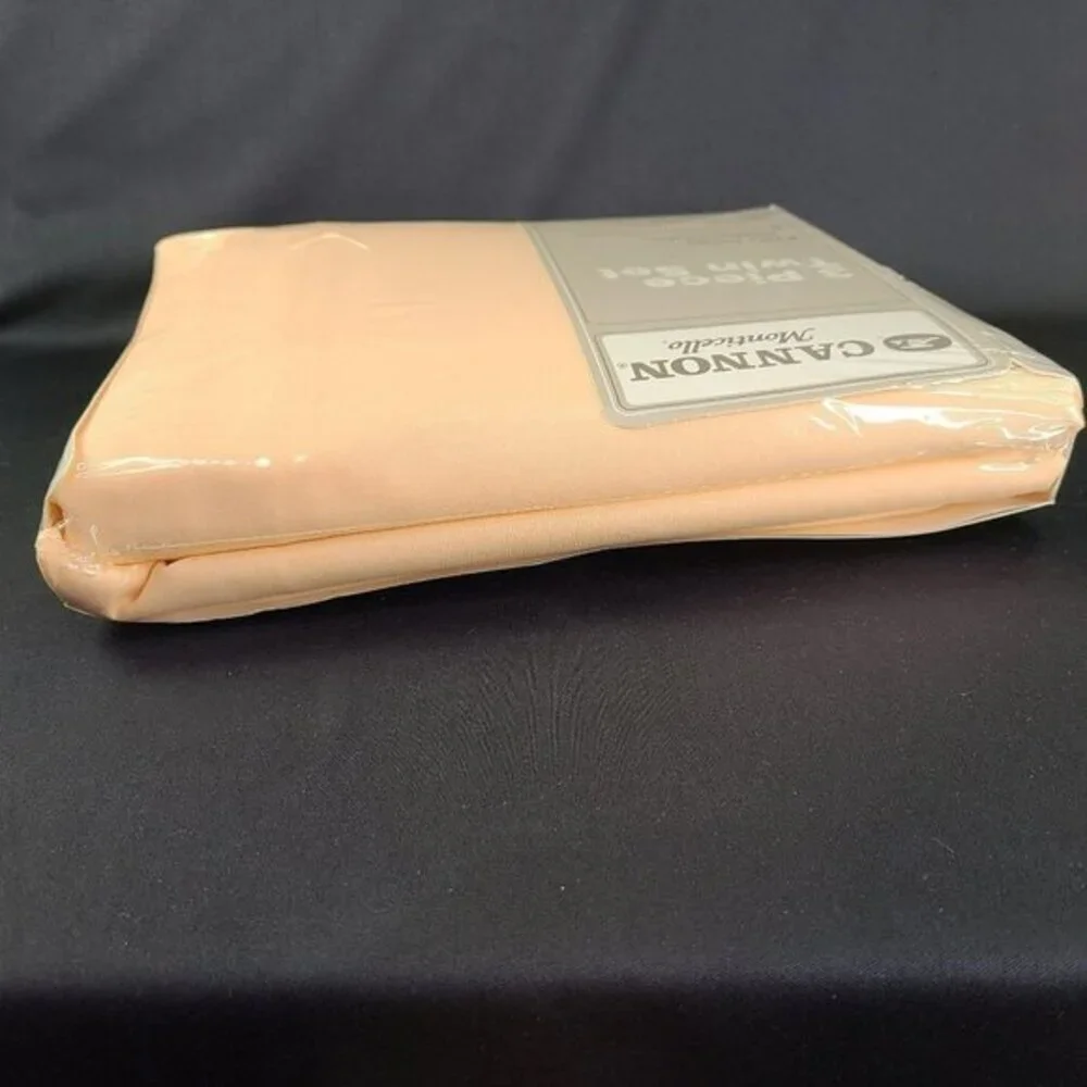 Cannon Monticello‎ Twin Sheet Set Peach Color Cottagecore 3 Piece Blend Vtg New